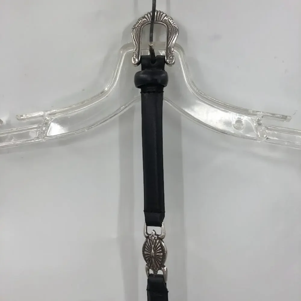 Genuine leather belt silver decoration Size Large Cowgirl Western Boho Style
